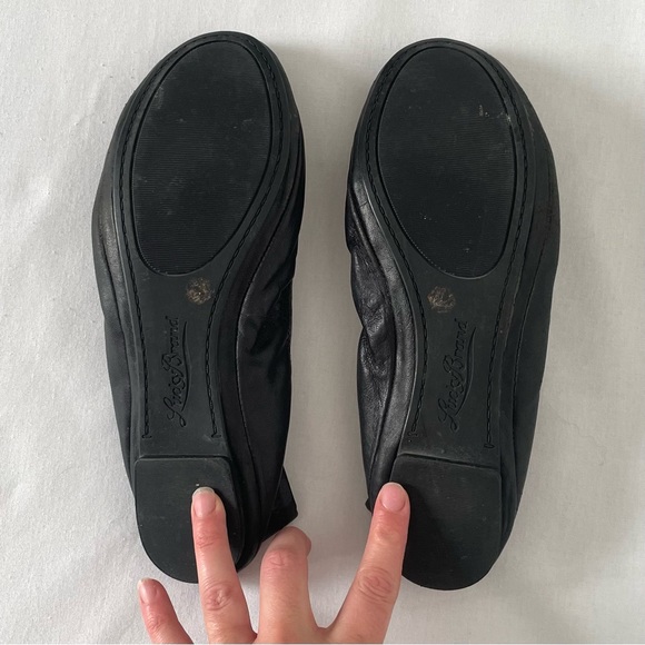 Lucky Brand Black Tan Leather Ballet Flats 8.5 M Emmie - Picture 2 of 13